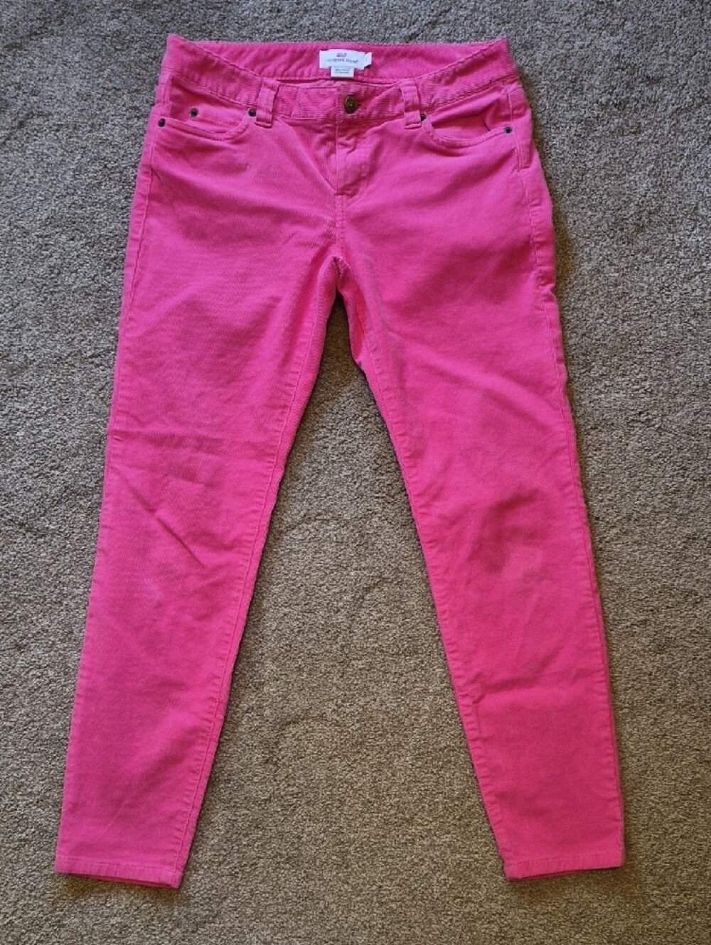 Vineyard Vines Hot Pink Corduroy Skinny Pants Sz 2